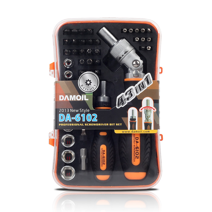 DA-6102 다모일 드라이버 세트 (43in1) 가정용 DIY 조립 반자동 자키 손잡이 디자인등록