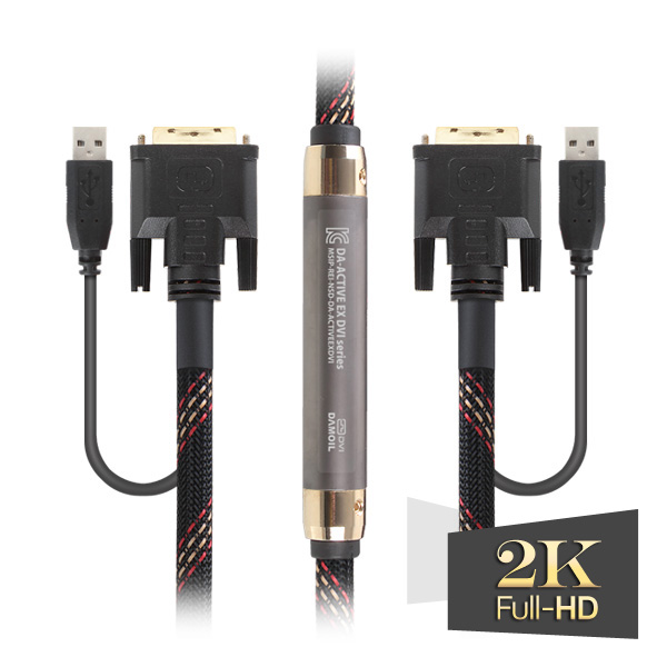 DA-ACTIVE EX DVI-25M 다모일 리피터 내장 DVI케이블 (25m) 모니터케이블 영상케이블
