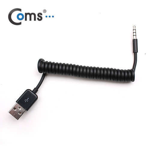 Coms USB 2.0 케이블(Short/A to ST 3.5)스프링타입(10cm~1M)/스테레오/Stereo/4극/데이터/전원