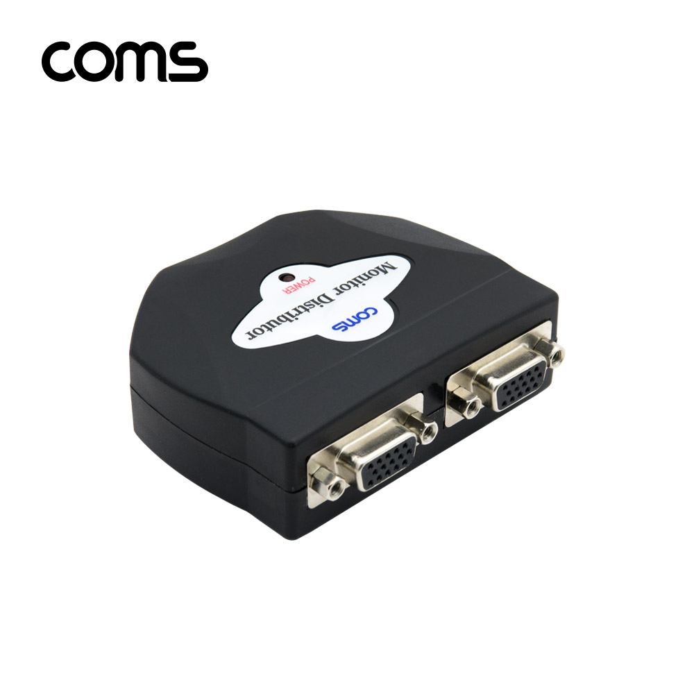Coms 모니터 분배기 2:1, 어댑터 포함 (DC5V/600mA 3.5-1.3)