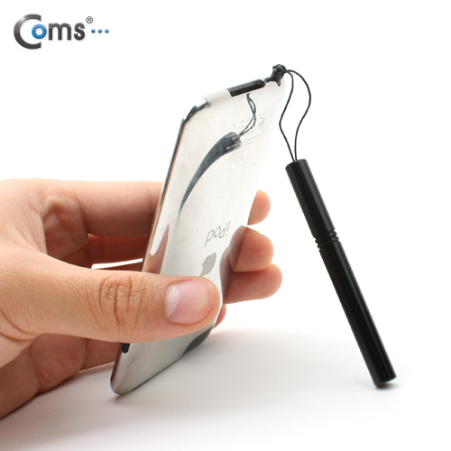 Coms 정전식 터치펜(이어마개 볼펜형) - 9가지 컬러(블랙)