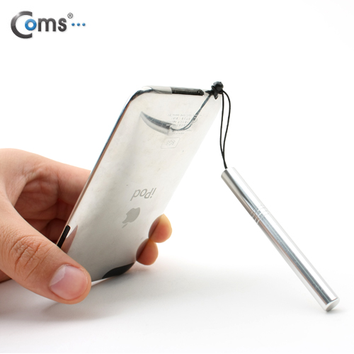 Coms 정전식 터치펜(이어마개 볼펜형) - 9가지 컬러(실버)