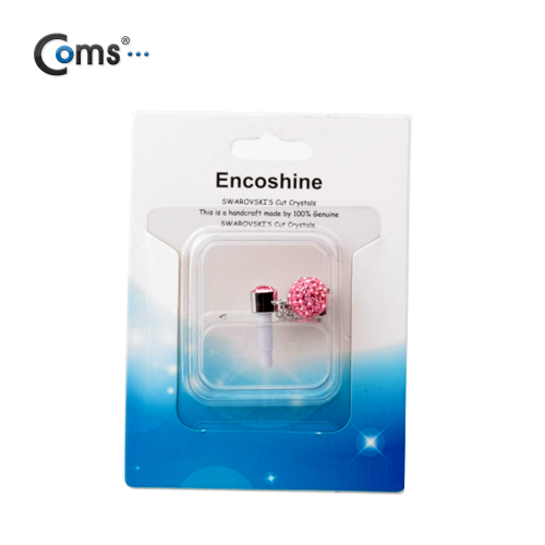 Coms 스마트폰 이어캡(큐빅/수작업) - 원형 반짝이, 핑크