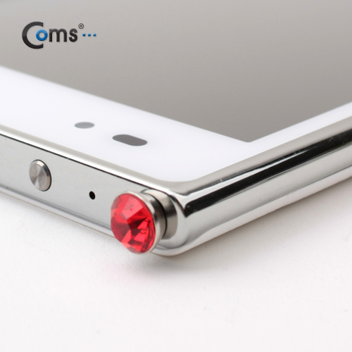 Coms 스마트폰 이어캡 - 큐빅 (레드)