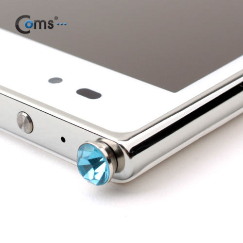 Coms 스마트폰 이어캡 - 큐빅 (하늘색)