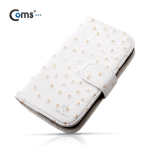 Coms 갤럭시 S3 케이스 - 지갑/다이어리형,화이트 비스킷무늬/3G전용