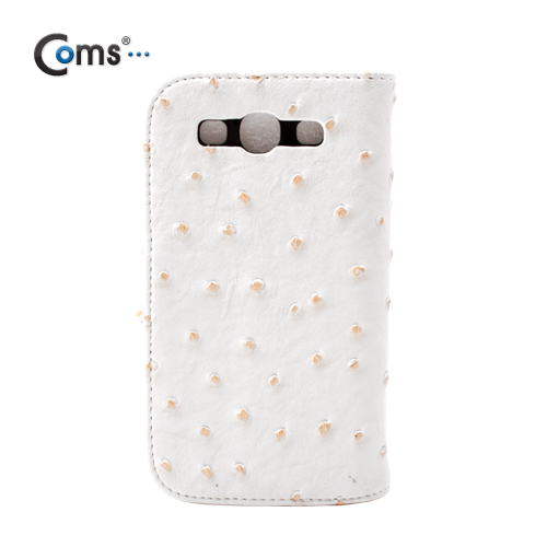 Coms 갤럭시 S3 케이스 - 지갑/다이어리형,화이트 비스킷무늬/3G전용