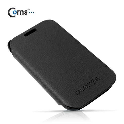 Coms 갤럭시 S3 케이스 - 플립형, 블랙/3G전용
