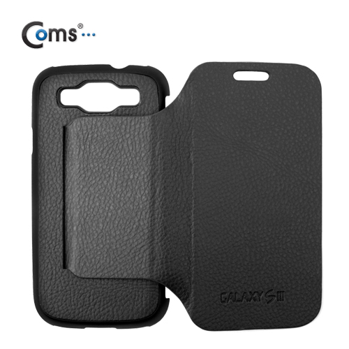 Coms 갤럭시 S3 케이스 - 플립형, 블랙/3G전용