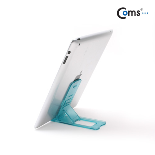 Coms 스마트폰 스탠드 - 접이식/아쿠아 블루(투명)