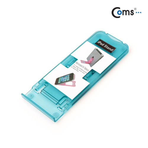 Coms 스마트폰 스탠드 - 접이식/아쿠아 블루(투명)