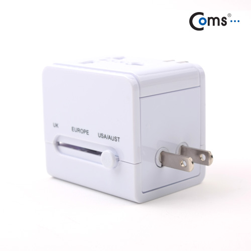 Coms 해외 여행용 전원 변환 멀티 충전기/아답터/어댑터, USB 2포트
