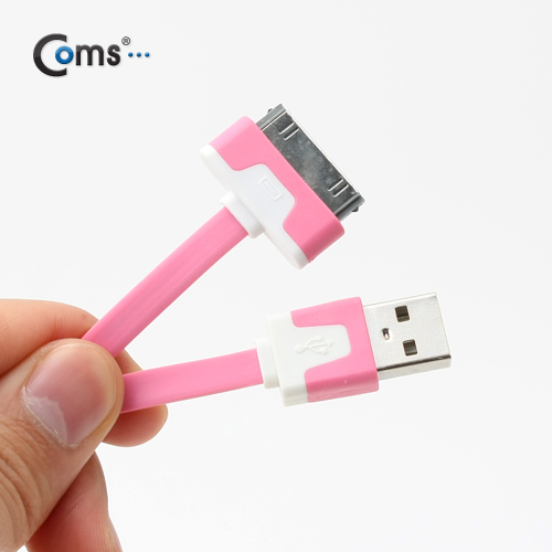 Coms iOS 스마트폰 플랫 케이블 충전&데이터 (핑크)/8핀