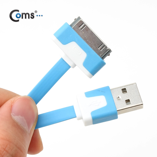 Coms iOS 스마트폰 플랫 케이블 충전&데이터 (블루)/8핀