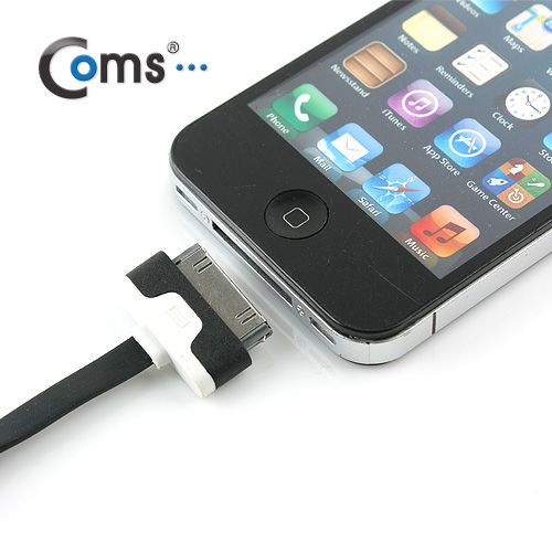 Coms iOS 스마트폰 플랫 케이블 충전&데이터 (블랙)/8핀