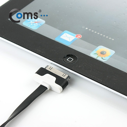 Coms iOS 스마트폰 플랫 케이블 충전&데이터 (블랙)/8핀