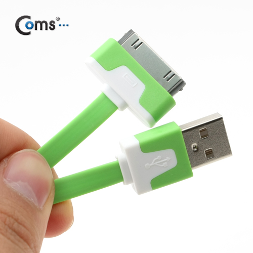 Coms iOS 스마트폰 플랫 케이블 충전&데이터 (그린)/8핀