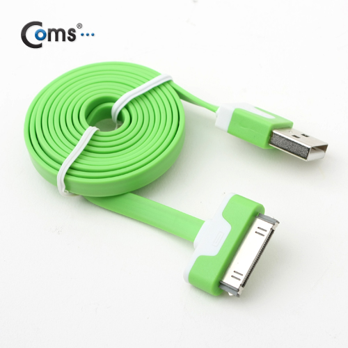 Coms iOS 스마트폰 플랫 케이블 충전&데이터 (그린)/8핀