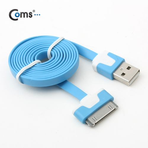 Coms iOS 스마트폰 플랫 케이블 충전&데이터 (블루)/8핀