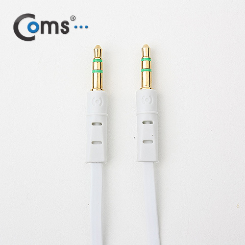 Coms 스테레오 케이블 (3.5/Flat) 1M, White/ST/Stereo