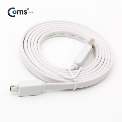 Coms USB 미니 케이블 5P, 1.5M/Flat형/화이트