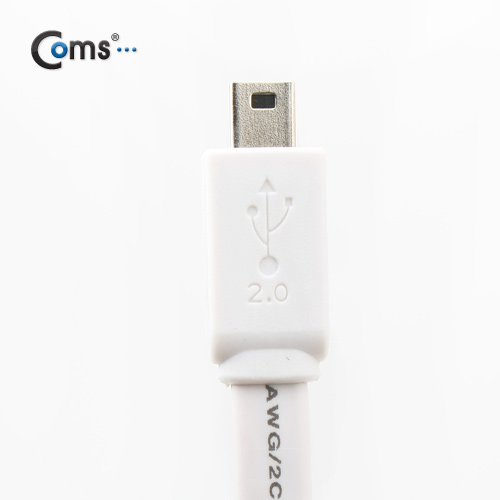 Coms USB 미니 케이블 5P, 1.5M/Flat형/화이트