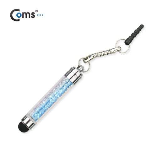 Coms 터치펜 정전식(구슬형) / 청색, 이어마개