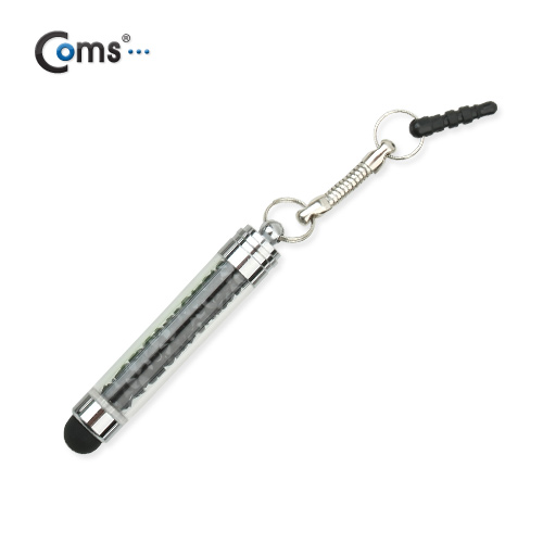 Coms 터치펜 정전식(구슬형) / 검정, 이어마개