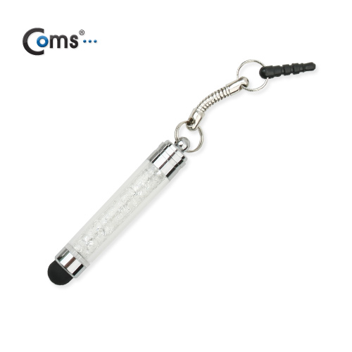 Coms 터치펜 정전식(구슬형) / 흰색, 이어마개