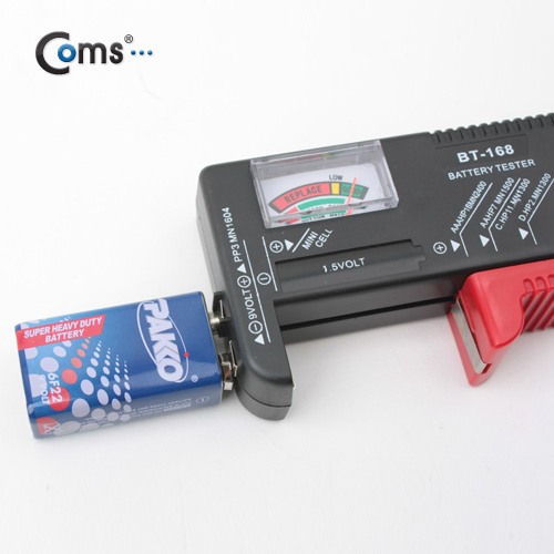 Coms 건전지 테스터기(아날로그 방식/눈금 표시)