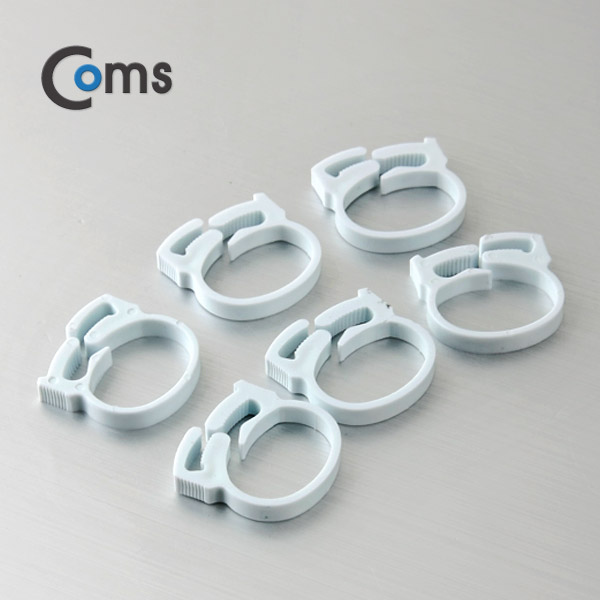 Coms 케이블 오거나이저(클립/Ring형), 6ea, 화이트