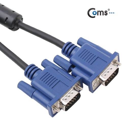 Coms 모니터 케이블 (RGB 보급형) 1.5M M/M 검정/회색 - 고급포장