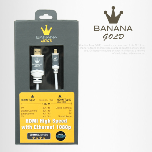 BANANA Gold HDMI/HDMI(Micro)케이블 1.8M 화이트/수퍼슬림