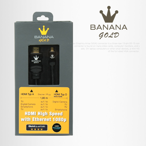 BANANA Gold HDMI/HDMI(Micro)케이블 1.8M 블랙/수퍼슬림