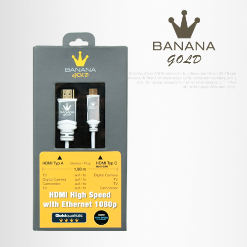 BANANA Gold HDMI/HDMI(Mini) 케이블 1.8M 화이트/수퍼슬림
