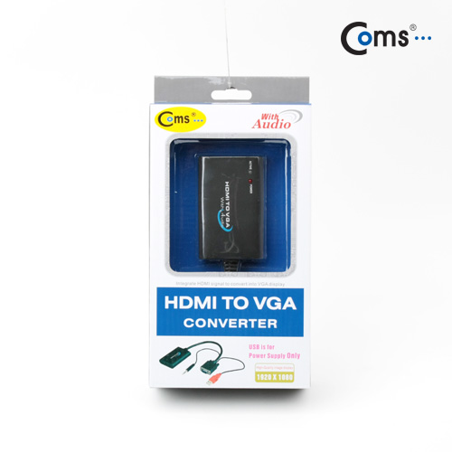 Coms HDMI 컨버터(HDMI -> VGA + 스테레오 + USB전원) 30cm