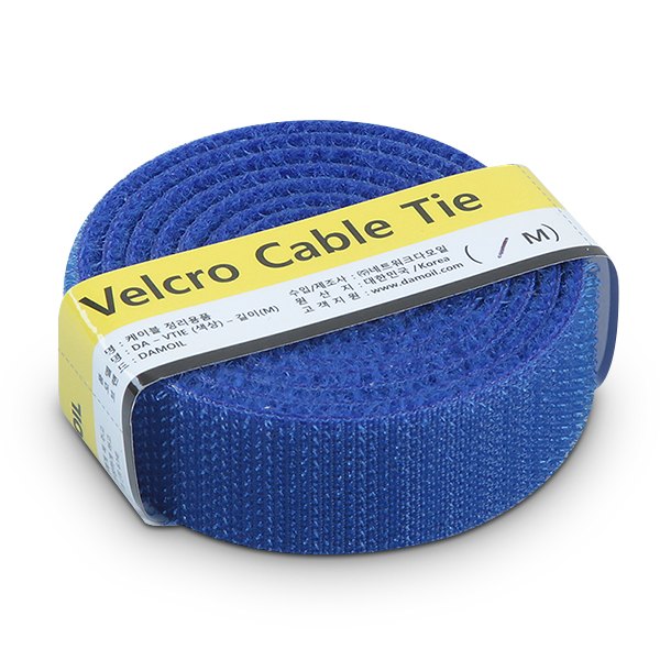 DA-VTIE-1M(BLUE) 다모일 양면 벨크로타이 (블루) 케이블정리 필요에따라 잘라서 사용