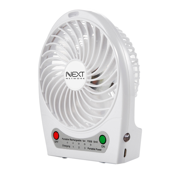 NEXT-1412FAN 휴대용 충전식 USB 선풍기+보조배터리 겸용