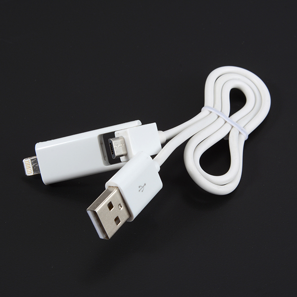 8핀 라이트닝+마이크로5핀 2in1 충전케이블 0.5M/듀얼 충전커넥터