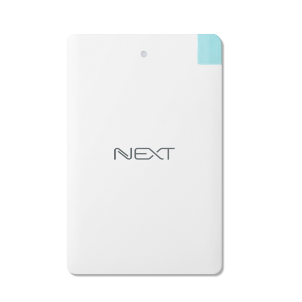 NEXT-2000PB 카드형 보조배터리 2000mAh 케이블일체형
