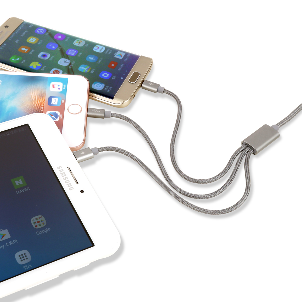 NEXT-1573LMM Micro 5핀X2개+애플 8핀 충전케이블/1.1m