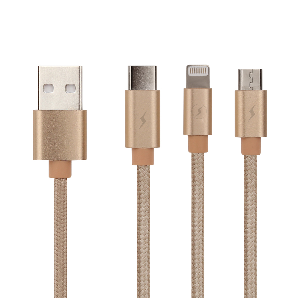 NEXT-1583LCM Micro 5핀+C타입+애플8핀 케이블/1.1m