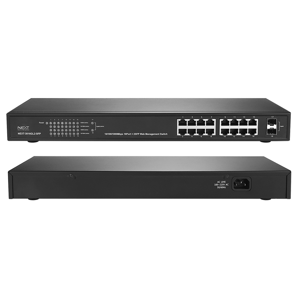 NEXT-3016GL2-SFP L2 16포트 + 2SFP 기가스위치허브