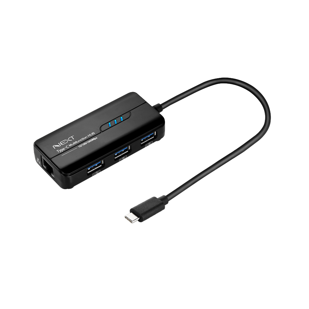 NEXT-TC313LAN 타입C-USB3.0 3포트허브 + 기가랜 콤보