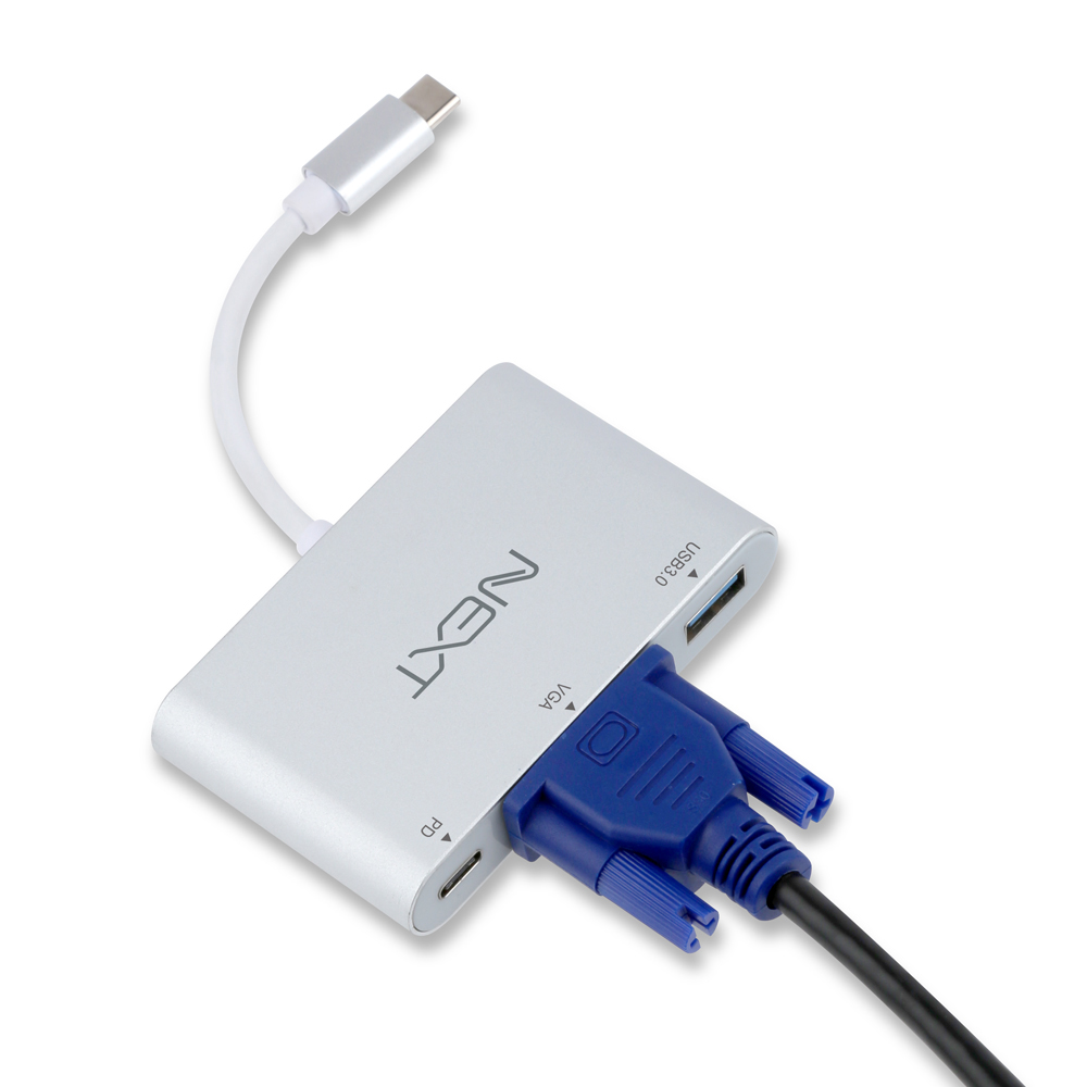 NEXT-412TCV Type-C to VGA확장,USB3.0확장,PD충전