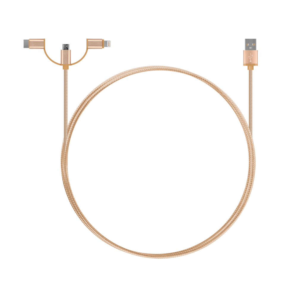 NEXT-1529LCMD USB to 라이트닝 8핀 + type-c +Micro 5pin 충전/데이터 cable(커넥터타입)