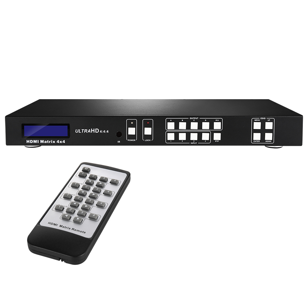 NEXT-4248UHDM HDMI2.0 4X4 Matrix switch with audio 4:4:4 Support