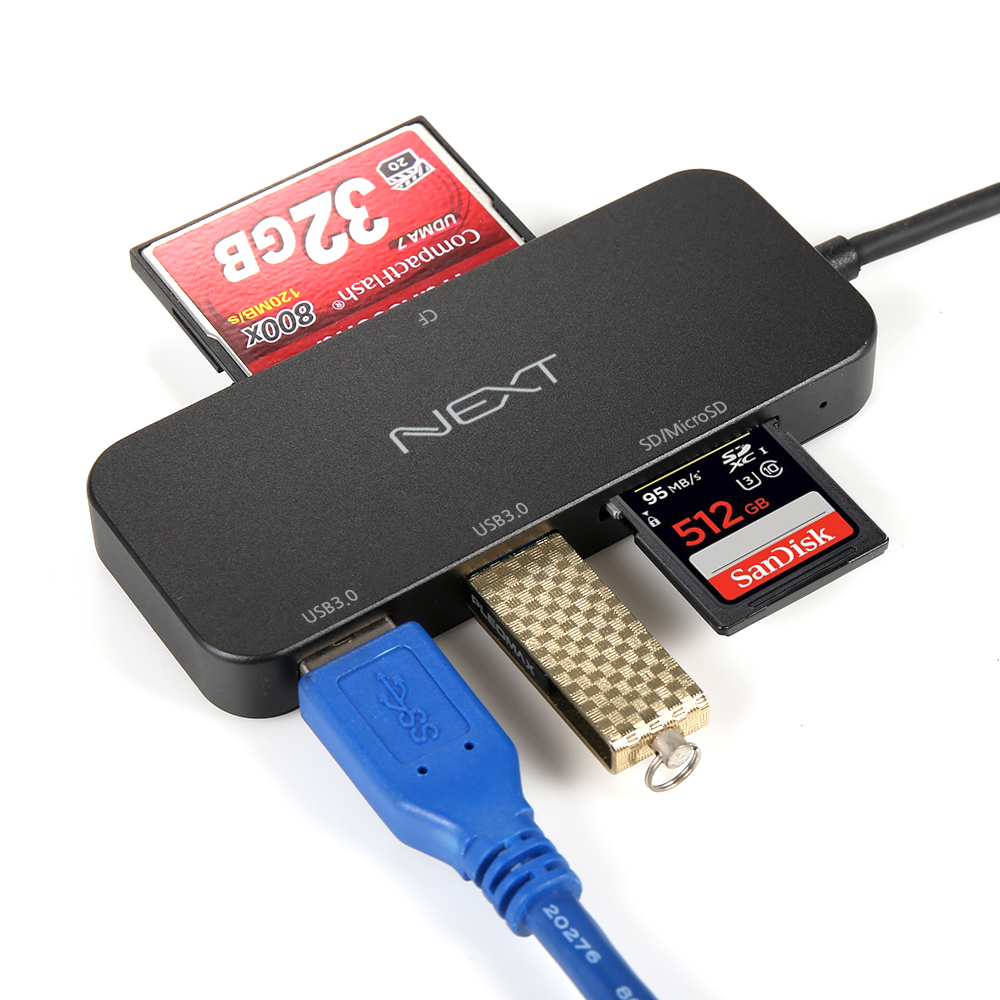 NEXT-9713TCU3 Type-C to USB3.0x2P/CF/SD/MicroSD 카드리더기 아답터