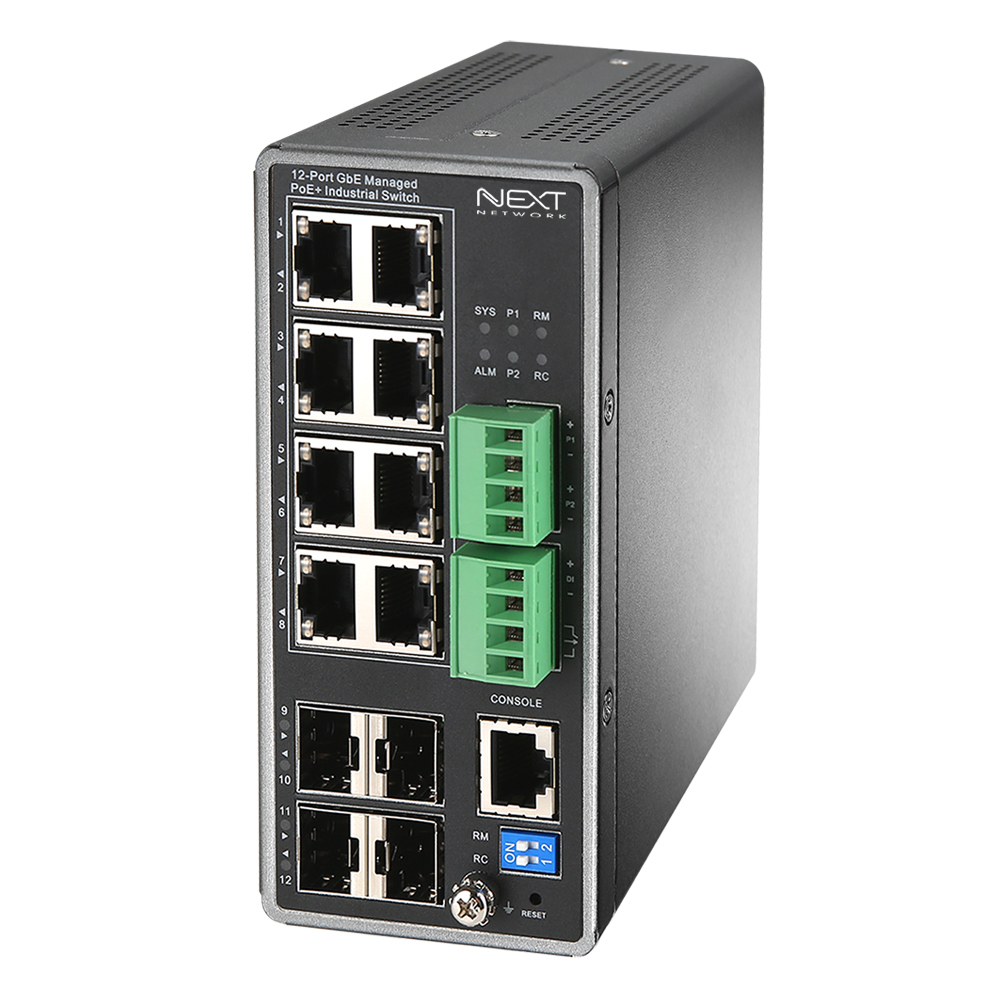 NEXT-POE2712MDT 산업용 PoE+ Managed Switch