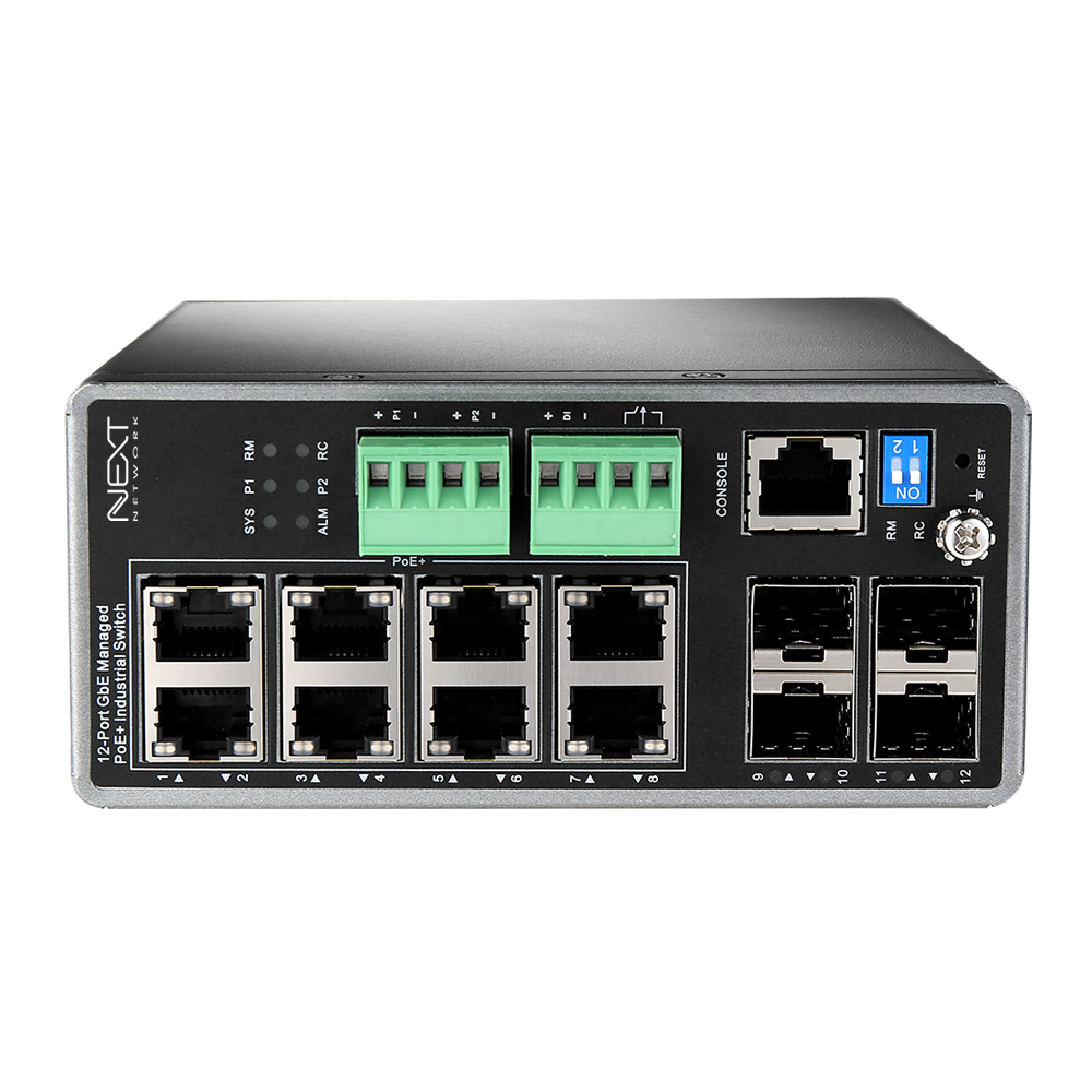 NEXT-POE2712MDT 산업용 PoE+ Managed Switch